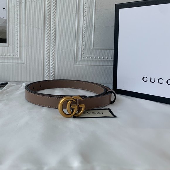 Leather belt with GG buckle main image 5